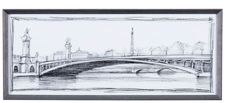 Pont Alexandre III Wall Art in Brushed Silver by Bassett Mirror Co.