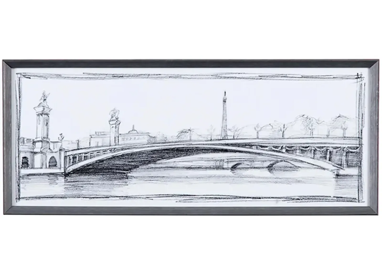 Pont Alexandre III Wall Art in Brushed Silver by Bassett Mirror Co.