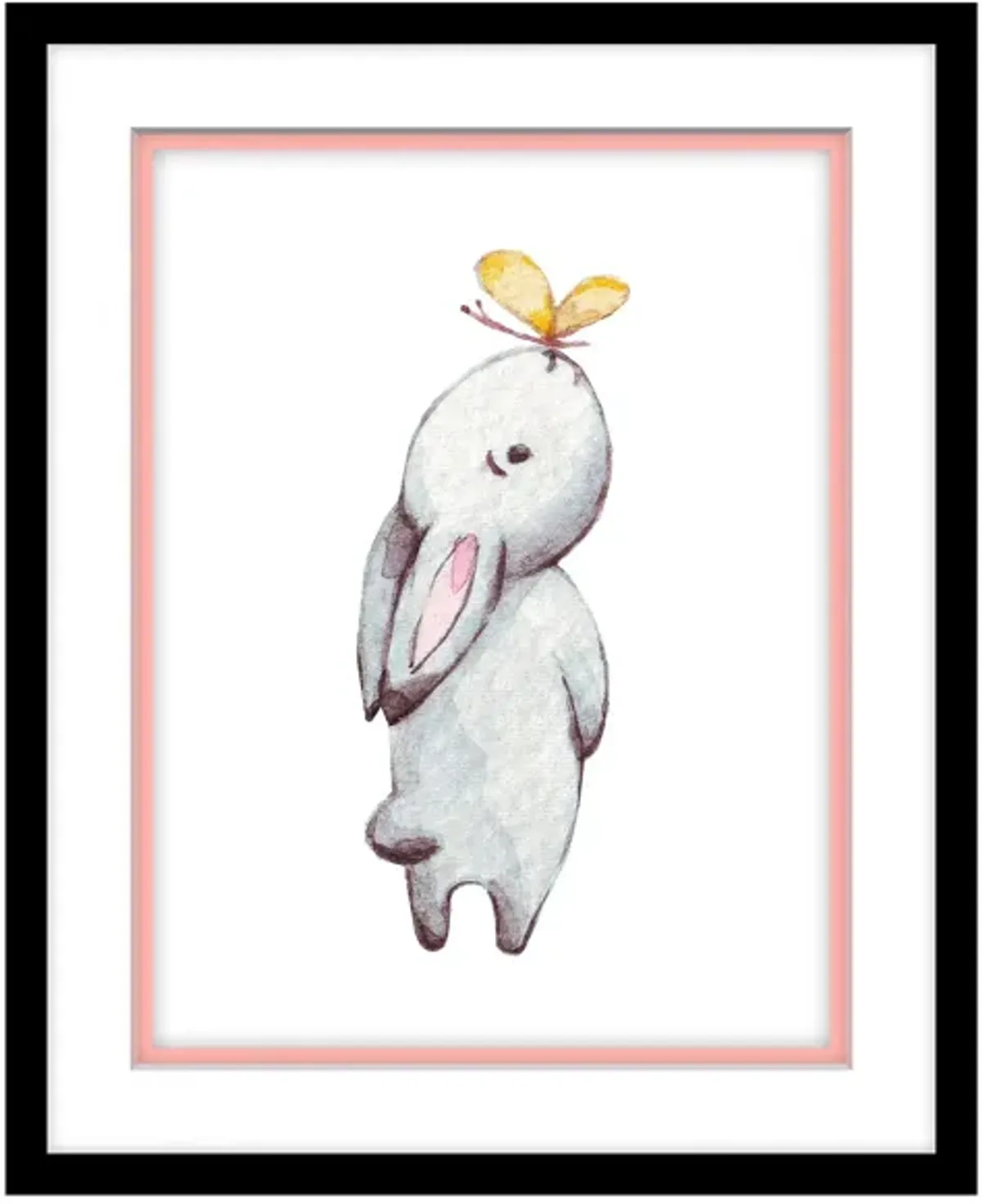 Small Bunny Big Dreams IV in Pink, White by Bellanest