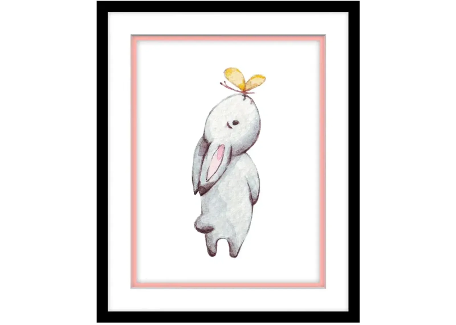 Small Bunny Big Dreams IV in Pink, White by Bellanest