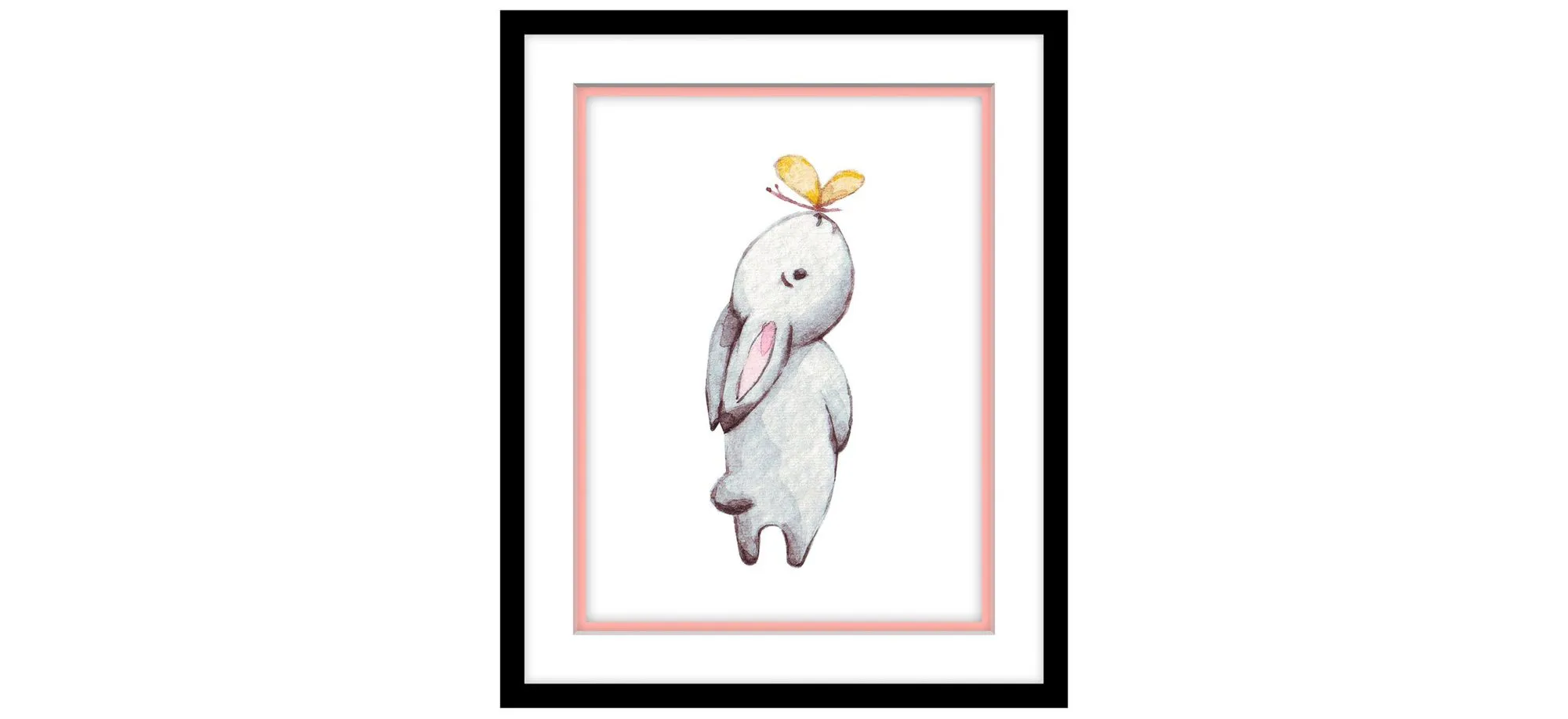 Small Bunny Big Dreams IV in Pink, White by Bellanest