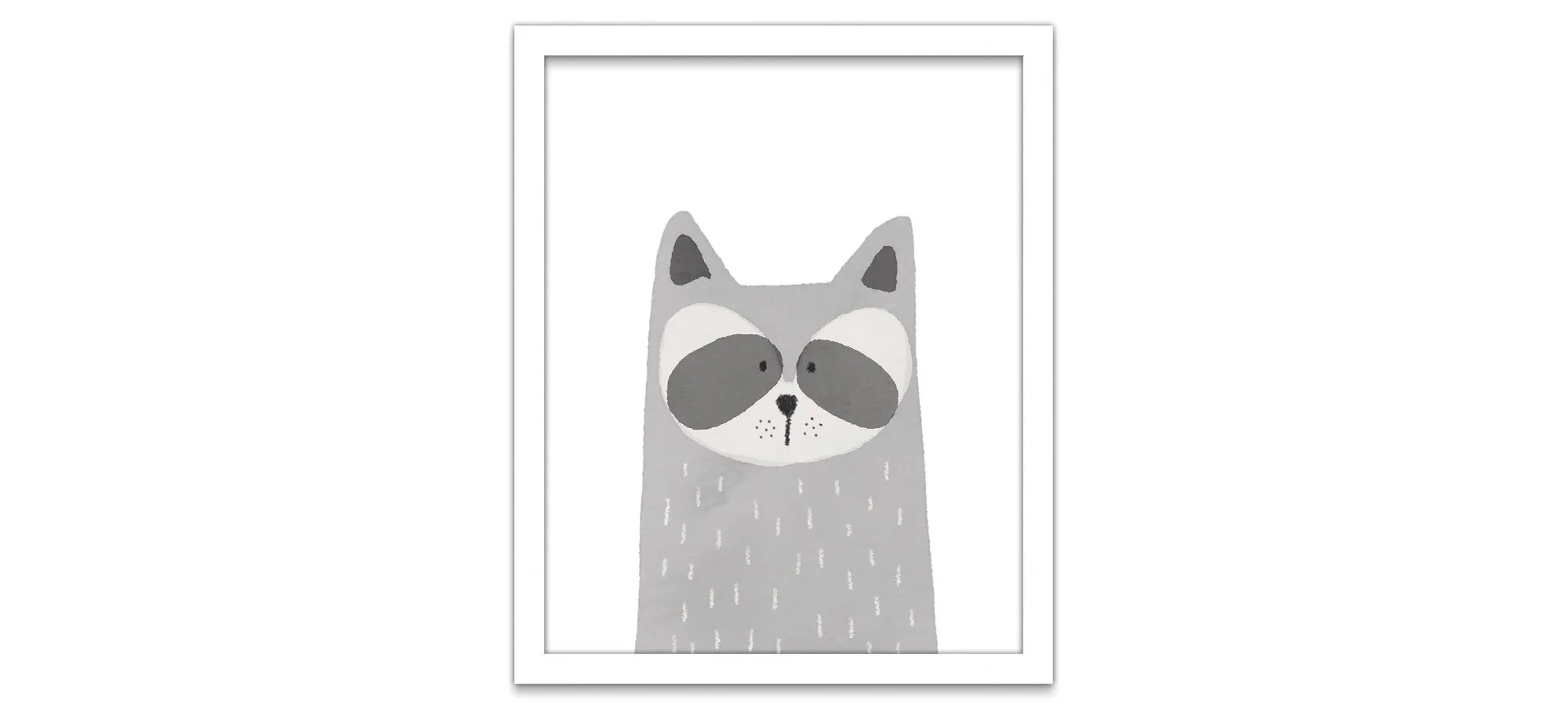 Raccoon Wall Art in White, Gray by Bellanest