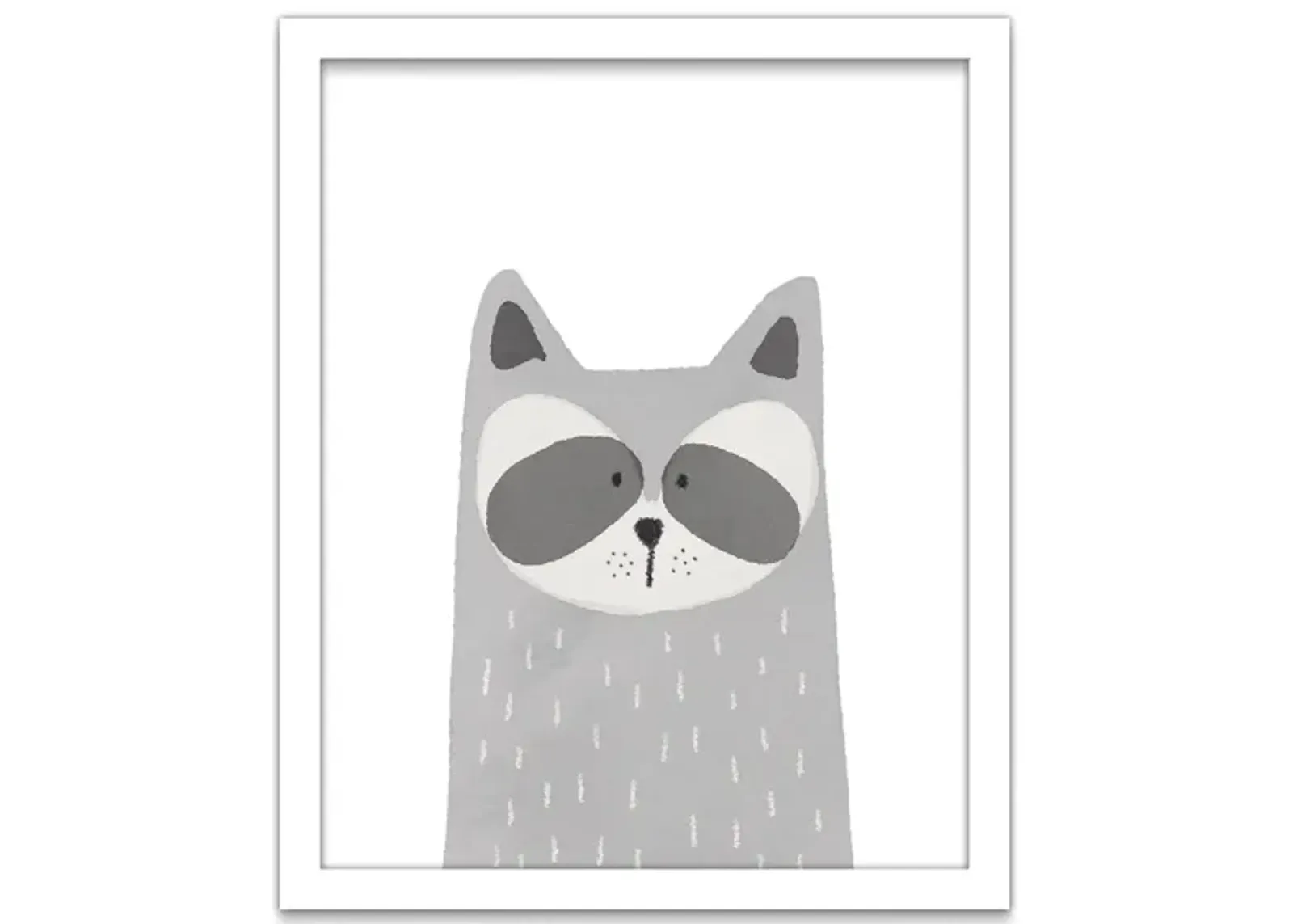 Raccoon Wall Art in White, Gray by Bellanest