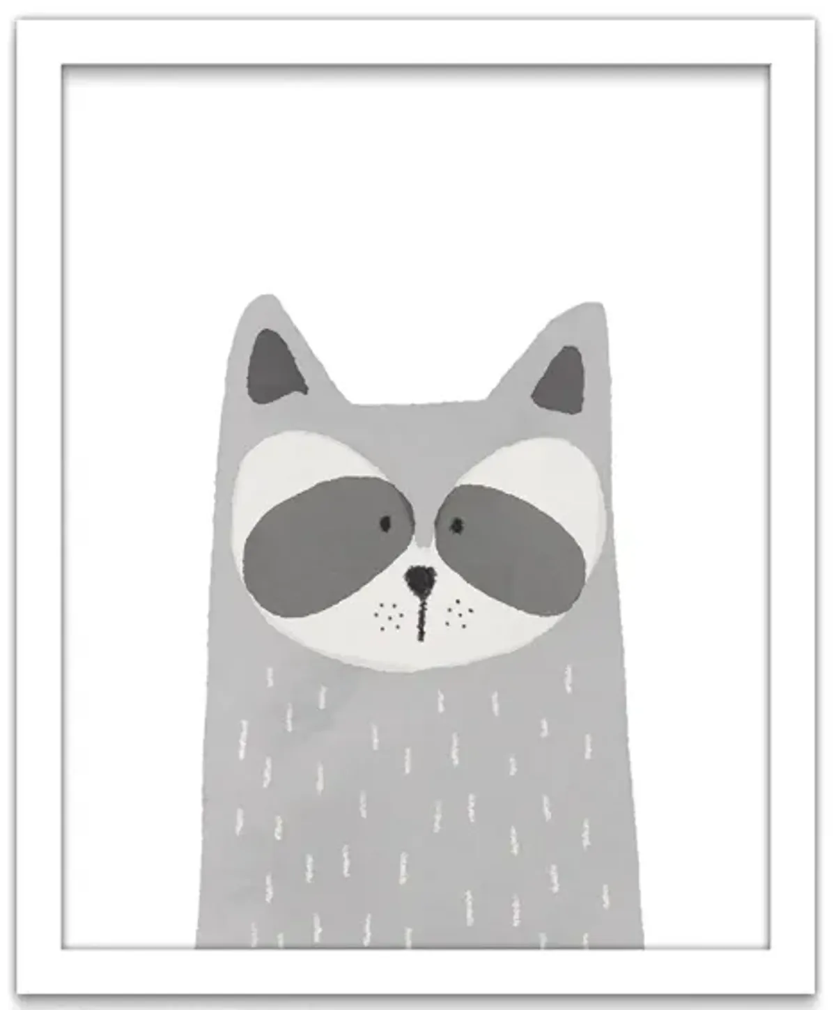 Raccoon Wall Art in White, Gray by Bellanest