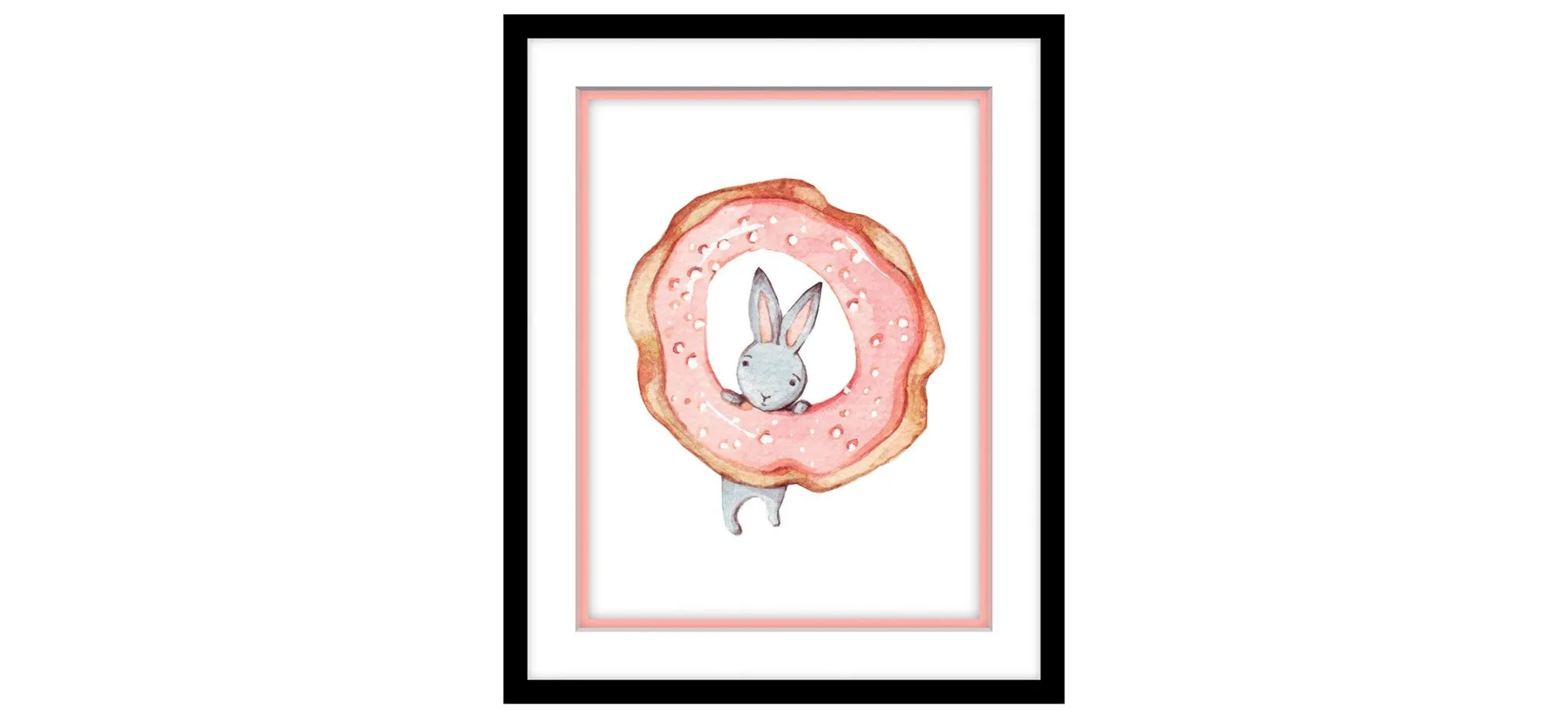 Small Bunny Big Dreams I in Pink, White by Bellanest