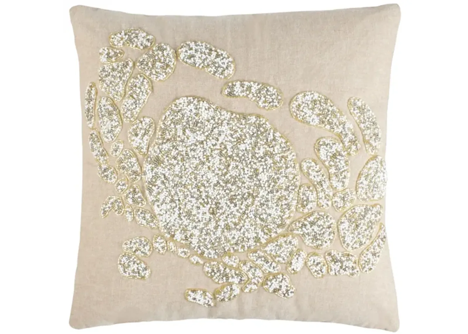 Embellished Pendi Accent Pillow in Beige/White by Safavieh