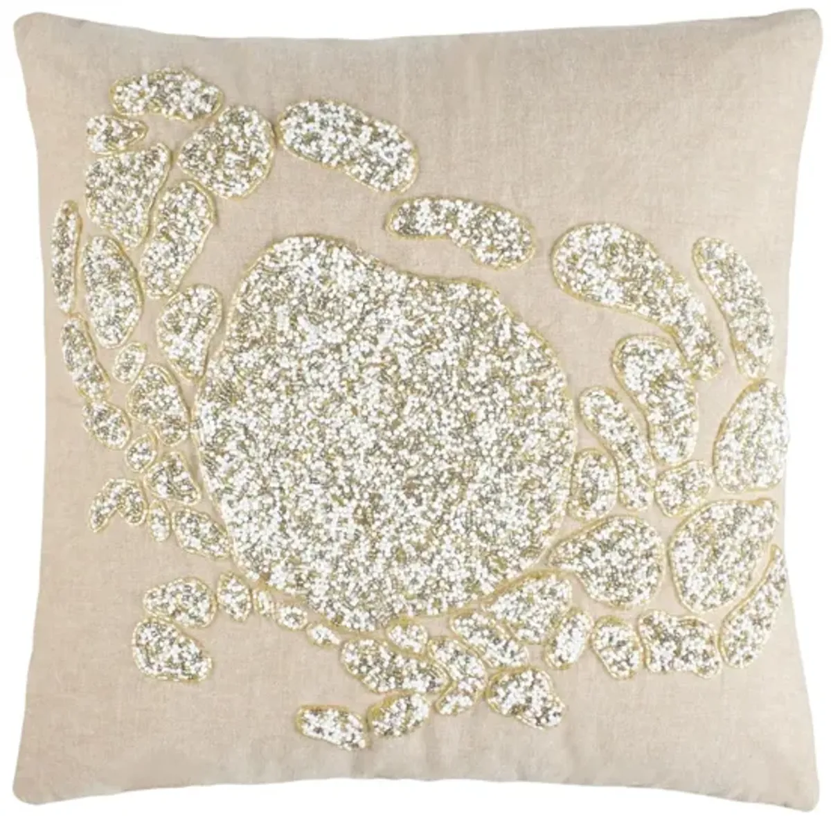 Embellished Pendi Accent Pillow in Beige/White by Safavieh