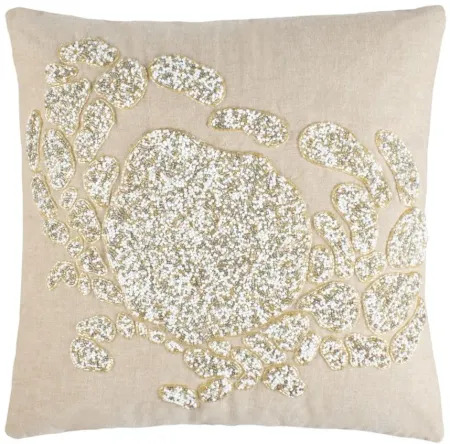 Embellished Pendi Accent Pillow in Beige/White by Safavieh