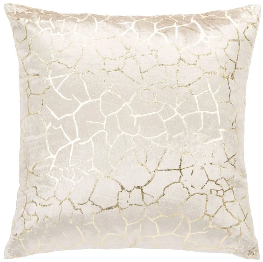 Embellished Verzla Accent Pillow in Beige/Gold by Safavieh