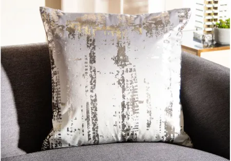 Embellished Rensia Accent Pillow in Silver/Beige by Safavieh