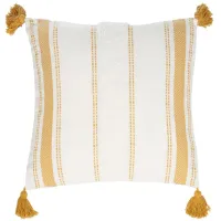 Textures And Weaves Accent Pillow in Mustard by Safavieh