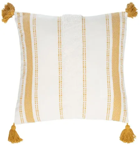 Textures And Weaves Accent Pillow in Mustard by Safavieh