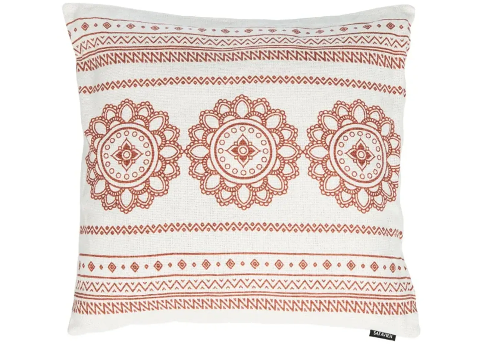 Textures And Weaves Accent Pillow in Off White/Red by Safavieh