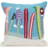 Liora Manne Frontporch Gone Skiing Pillow in Blue by Trans-Ocean Import Co Inc