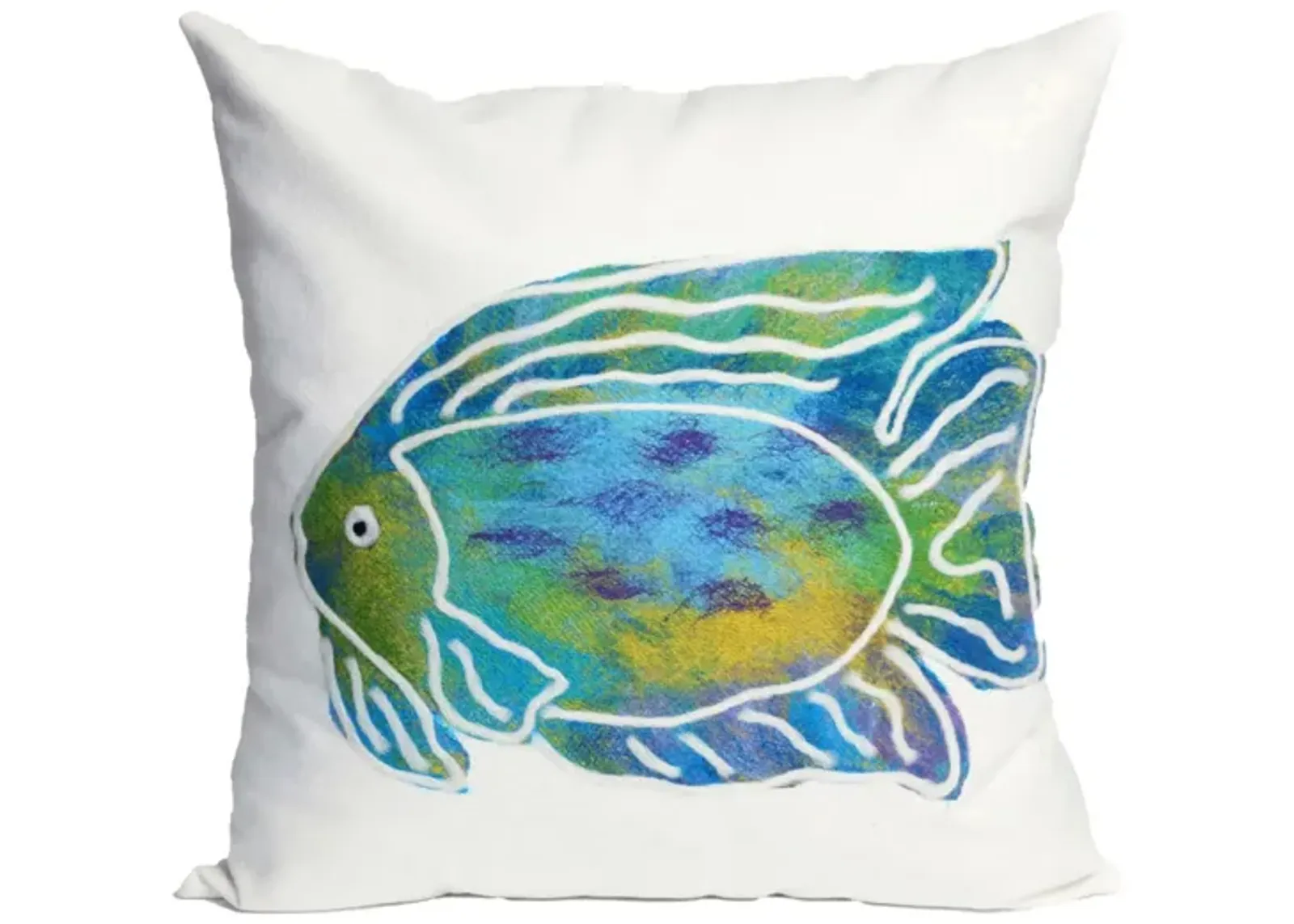 Liora Manne Visions II Batik Fish Pillow in Aqua by Trans-Ocean Import Co Inc