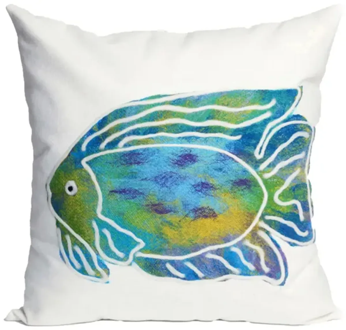 Liora Manne Visions II Batik Fish Pillow in Aqua by Trans-Ocean Import Co Inc