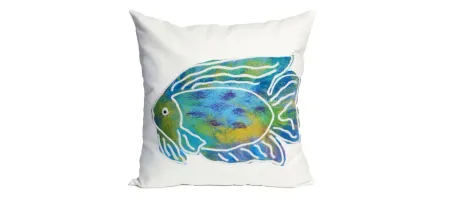 Liora Manne Visions II Batik Fish Pillow in Aqua by Trans-Ocean Import Co Inc