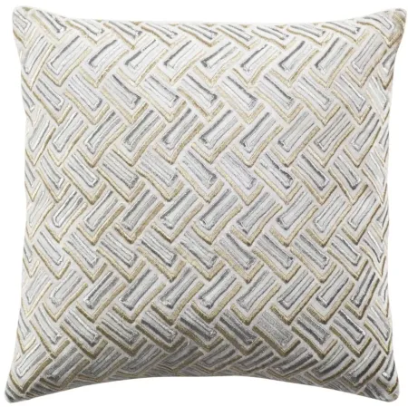 Embroidered Accent Pillow in Gray/Gold by Safavieh