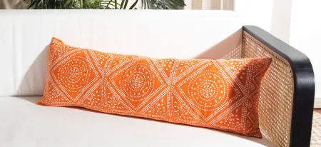 Embellished Valenti Accent Pillow in Orange/White by Safavieh