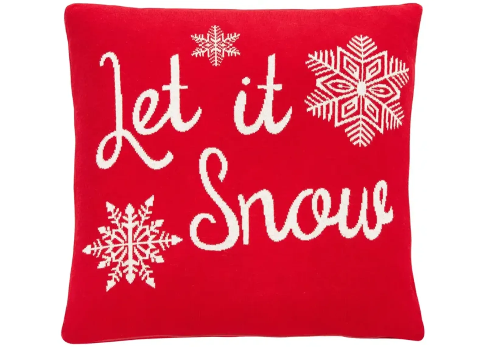 Holiday Snowfall Pillow in Red by Safavieh