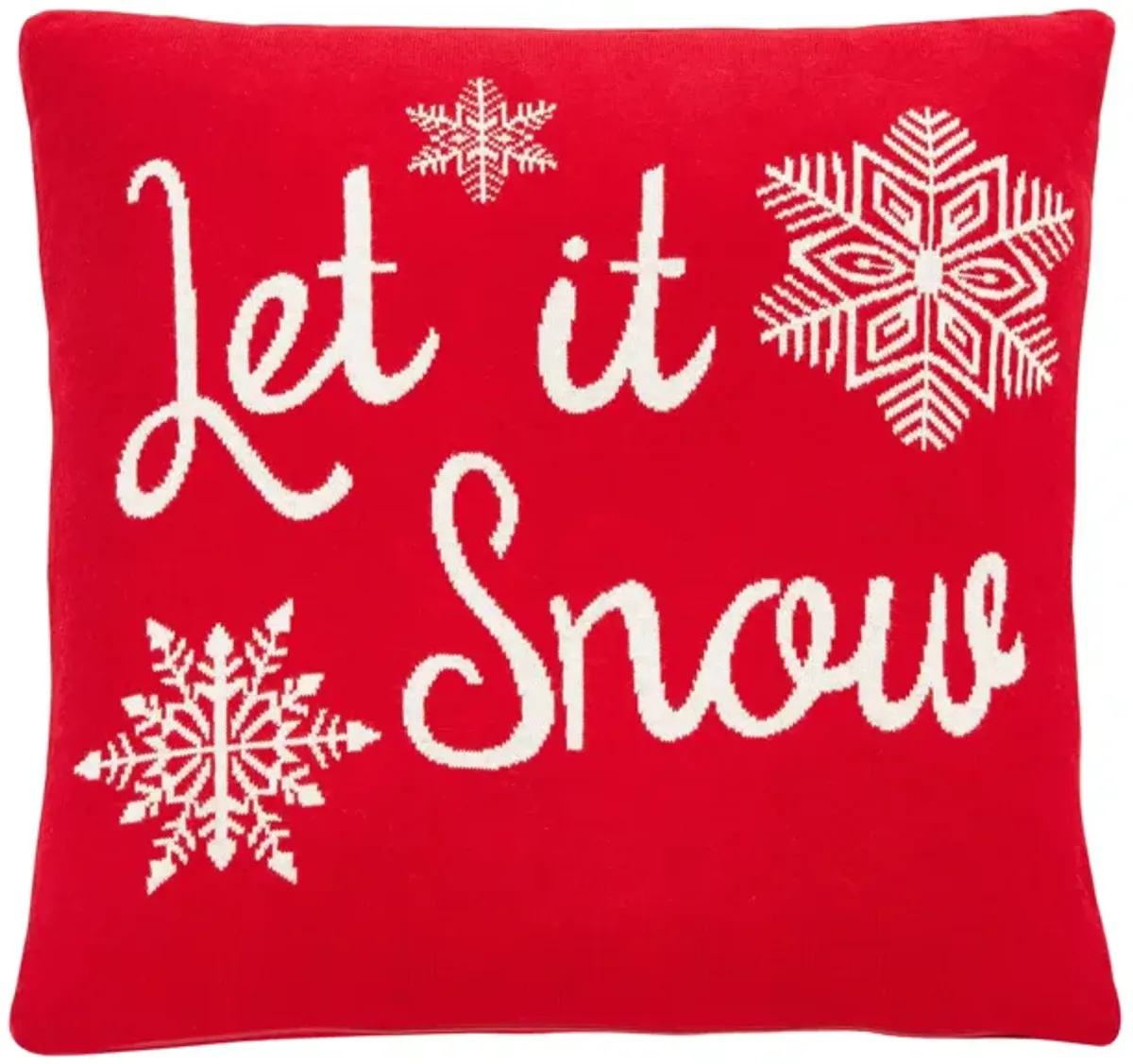 Holiday Snowfall Pillow in Red by Safavieh