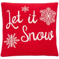 Holiday Snowfall Pillow in Red by Safavieh