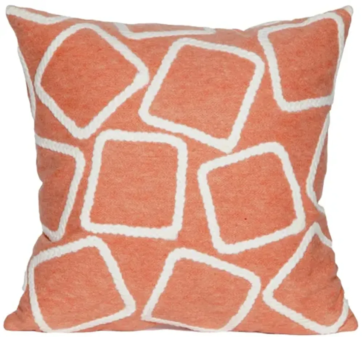 Liora Manne Visions I Squares Pillow in Coral by Trans-Ocean Import Co Inc