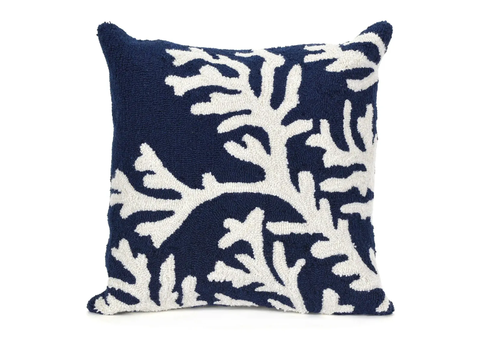 Liora Manne Frontporch Coral Pillow in Navy by Trans-Ocean Import Co Inc