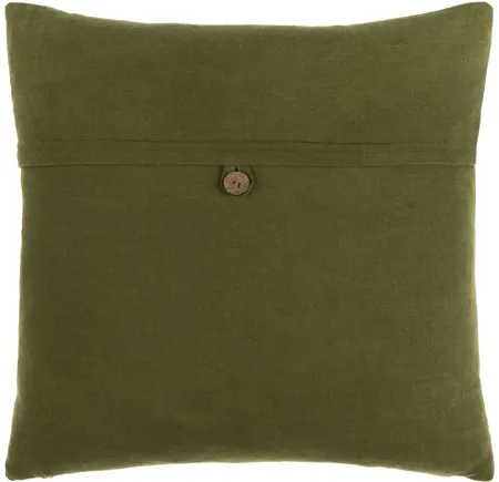 Penelope Poly Fill Pillow in Dark Green, Dark Brown by Surya