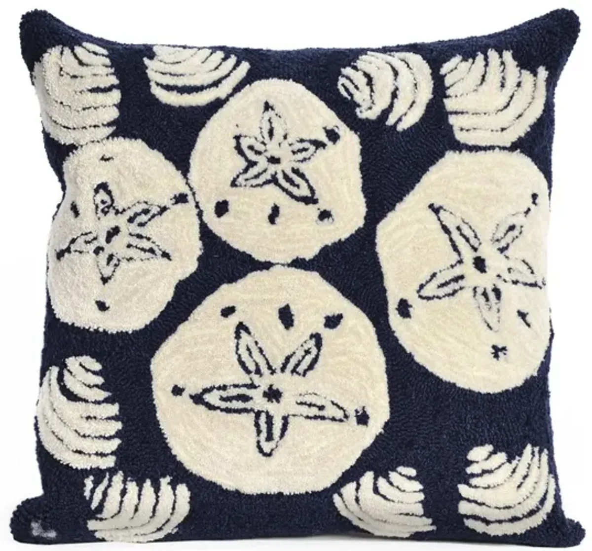 Liora Manne Frontporch Shell Toss Pillow in Navy by Trans-Ocean Import Co Inc