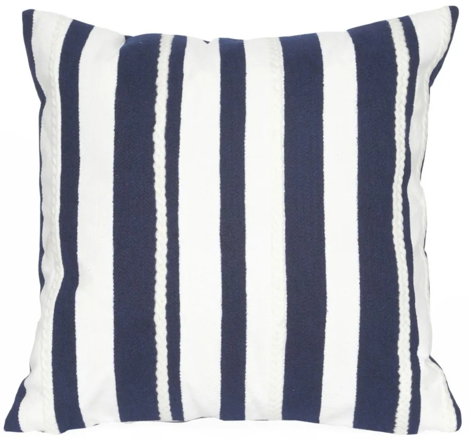 Liora Manne Visions II Marina Stripe Pillow in Navy by Trans-Ocean Import Co Inc