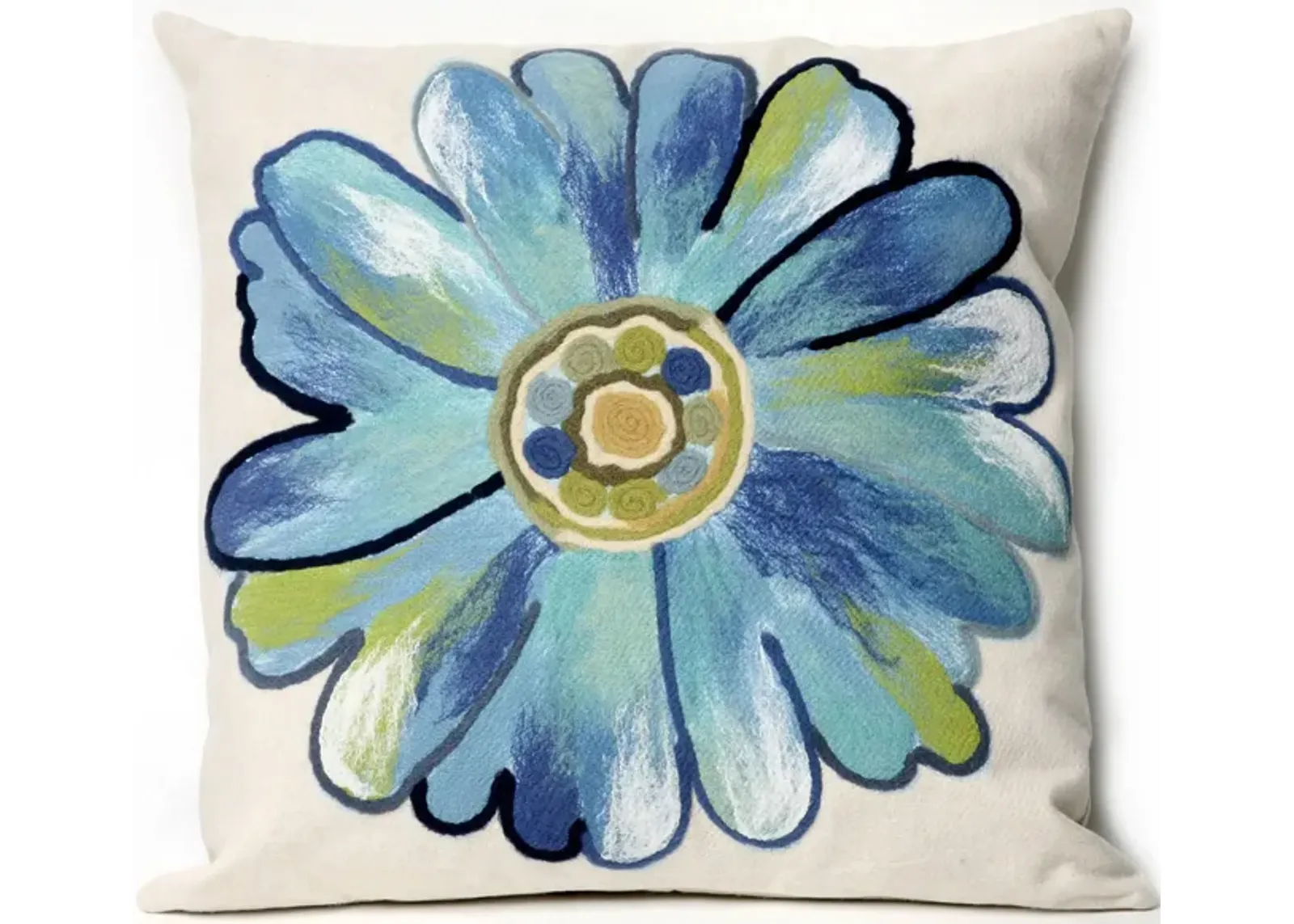 Liora Manne Visions III Daisy Pillow in Aqua by Trans-Ocean Import Co Inc