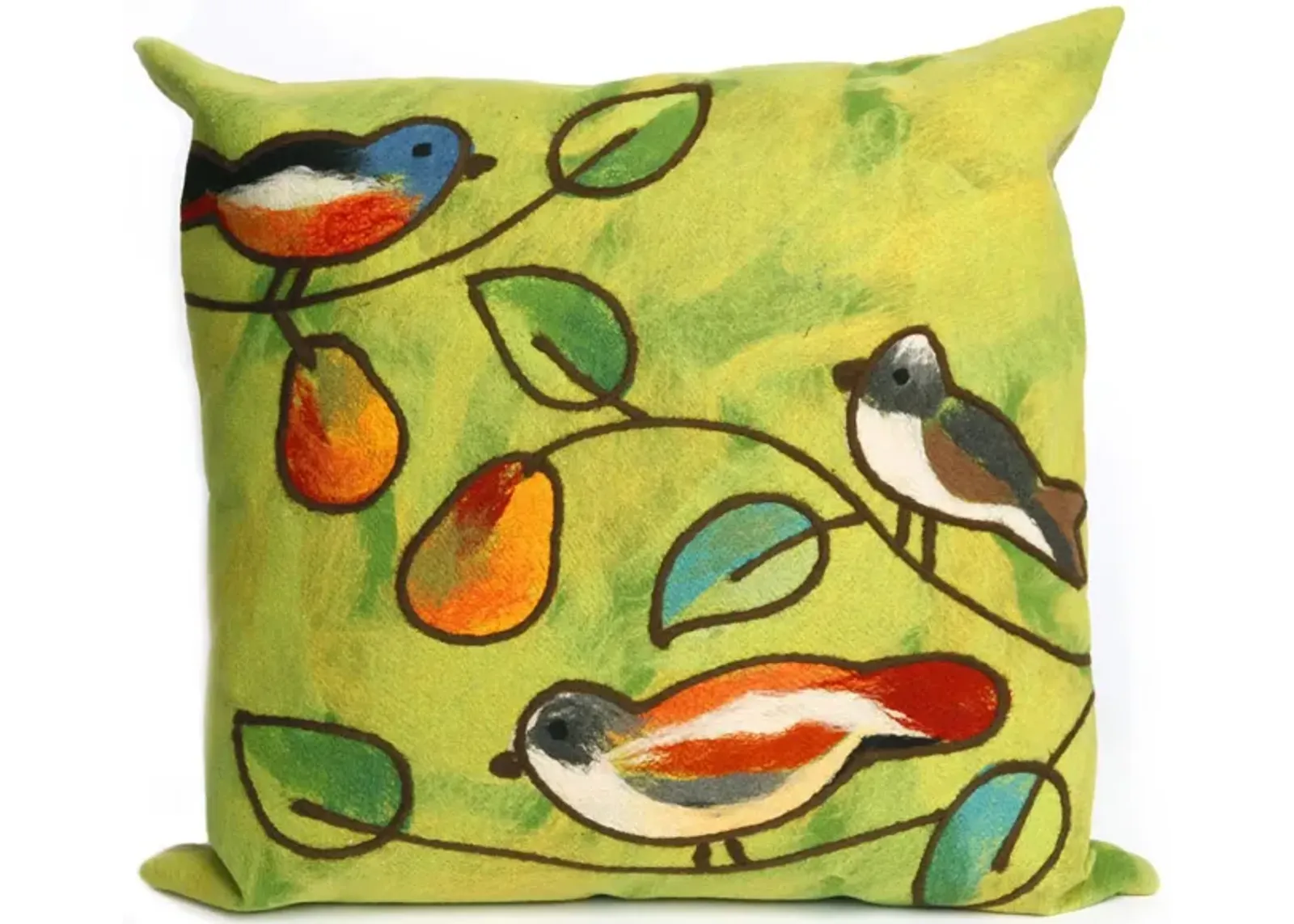 Liora Manne Visions III Song Birds Pillow in Green by Trans-Ocean Import Co Inc