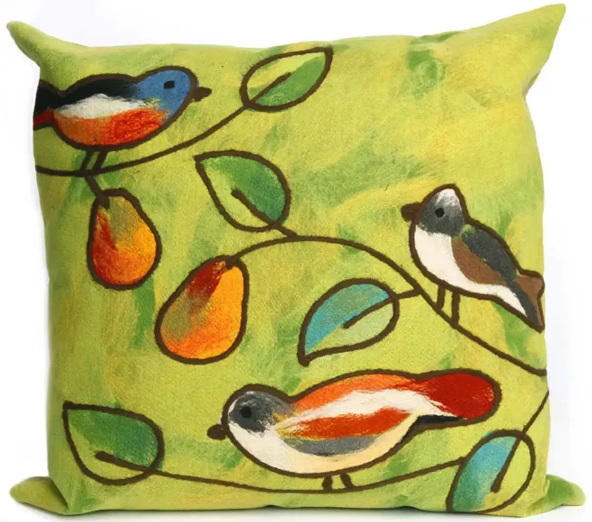 Liora Manne Visions III Song Birds Pillow in Green by Trans-Ocean Import Co Inc