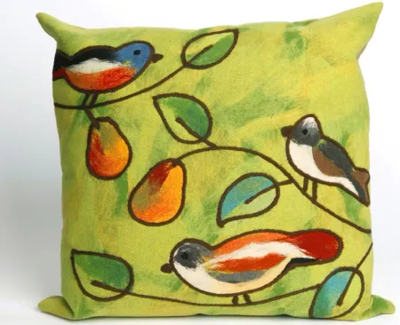 Liora Manne Visions III Song Birds Pillow in Green by Trans-Ocean Import Co Inc