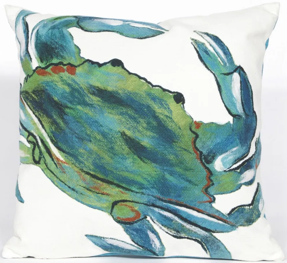 Liora Manne Visions III Blue Crab Pillow in Blue by Trans-Ocean Import Co Inc