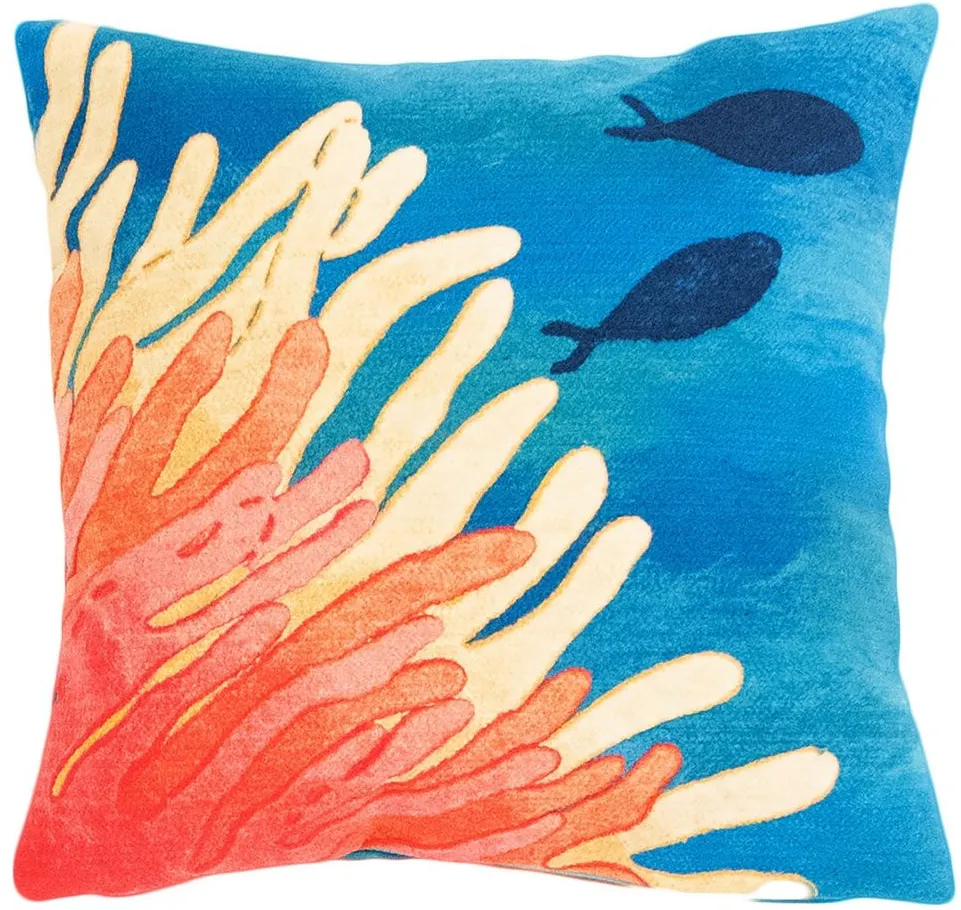 Liora Manne Visions III Reef and Fish Pillow in Coral by Trans-Ocean Import Co Inc