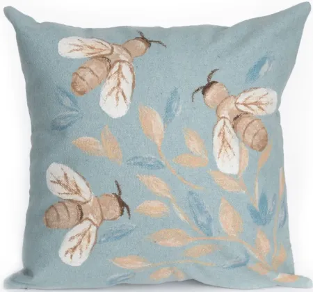 Liora Manne Visions III Bees Pillow in Aqua by Trans-Ocean Import Co Inc