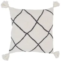 Braith 18" Down Filled Throw Pillow in Cream, Charcoal by Surya