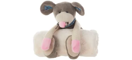 Mina Victory Plush Mouse With Blanket in GRAY by Nourison