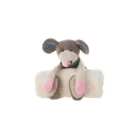 Mina Victory Plush Mouse With Blanket in GRAY by Nourison