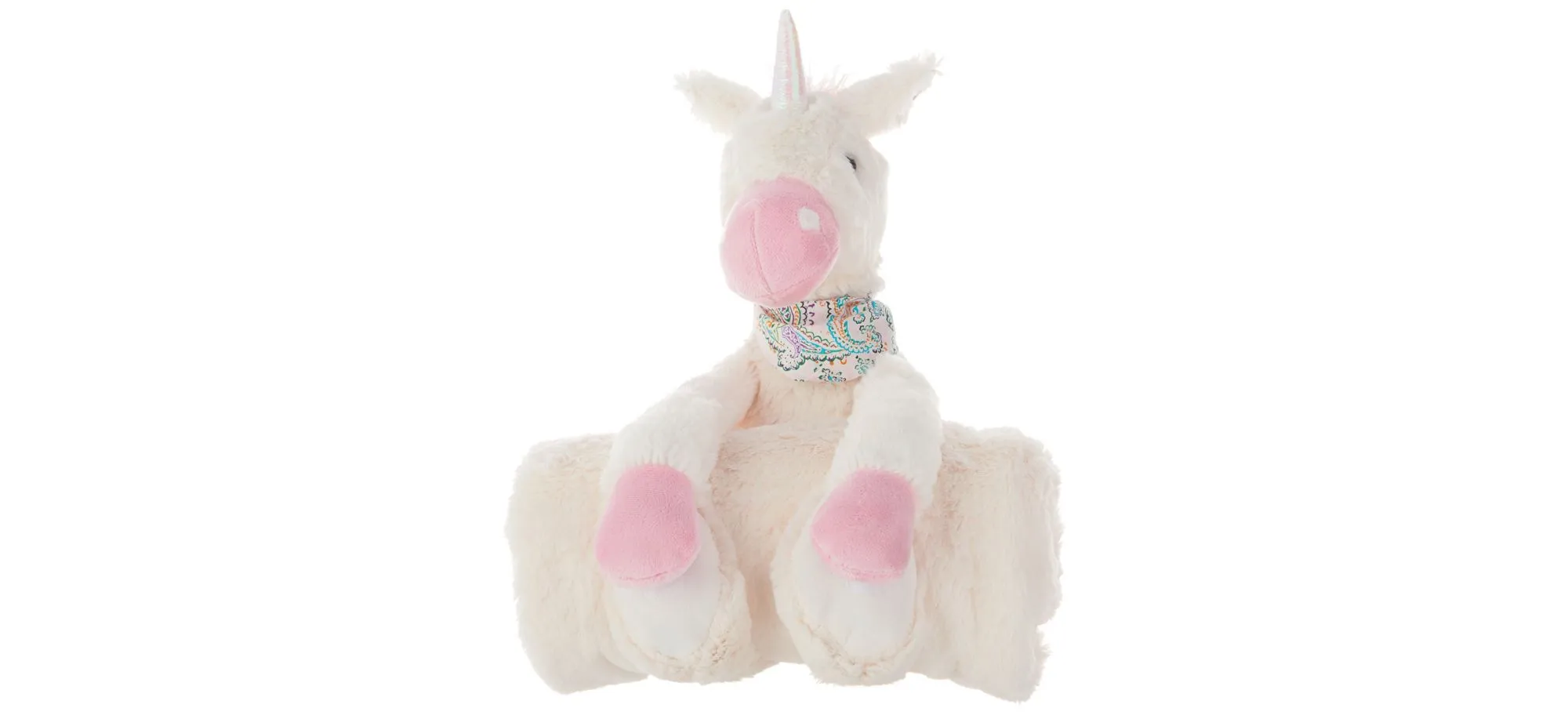 Mina Victory Plush Unicorn With Blanket in IVORY by Nourison
