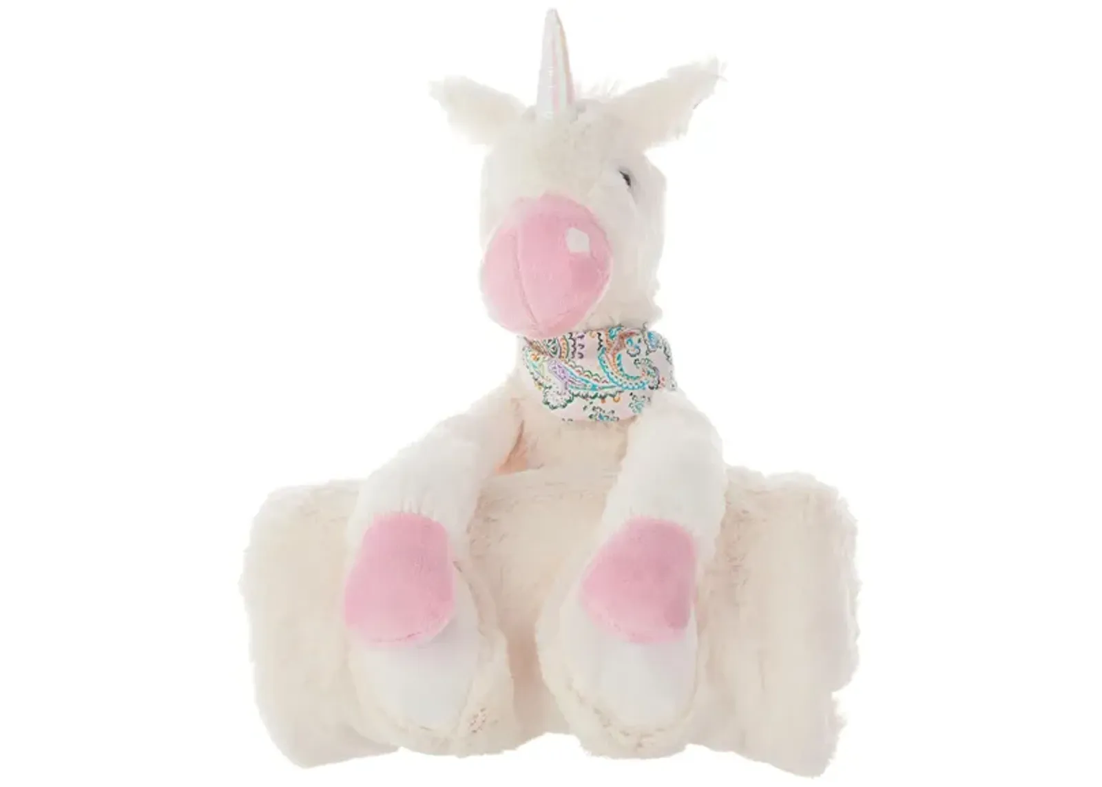 Mina Victory Plush Unicorn With Blanket in IVORY by Nourison