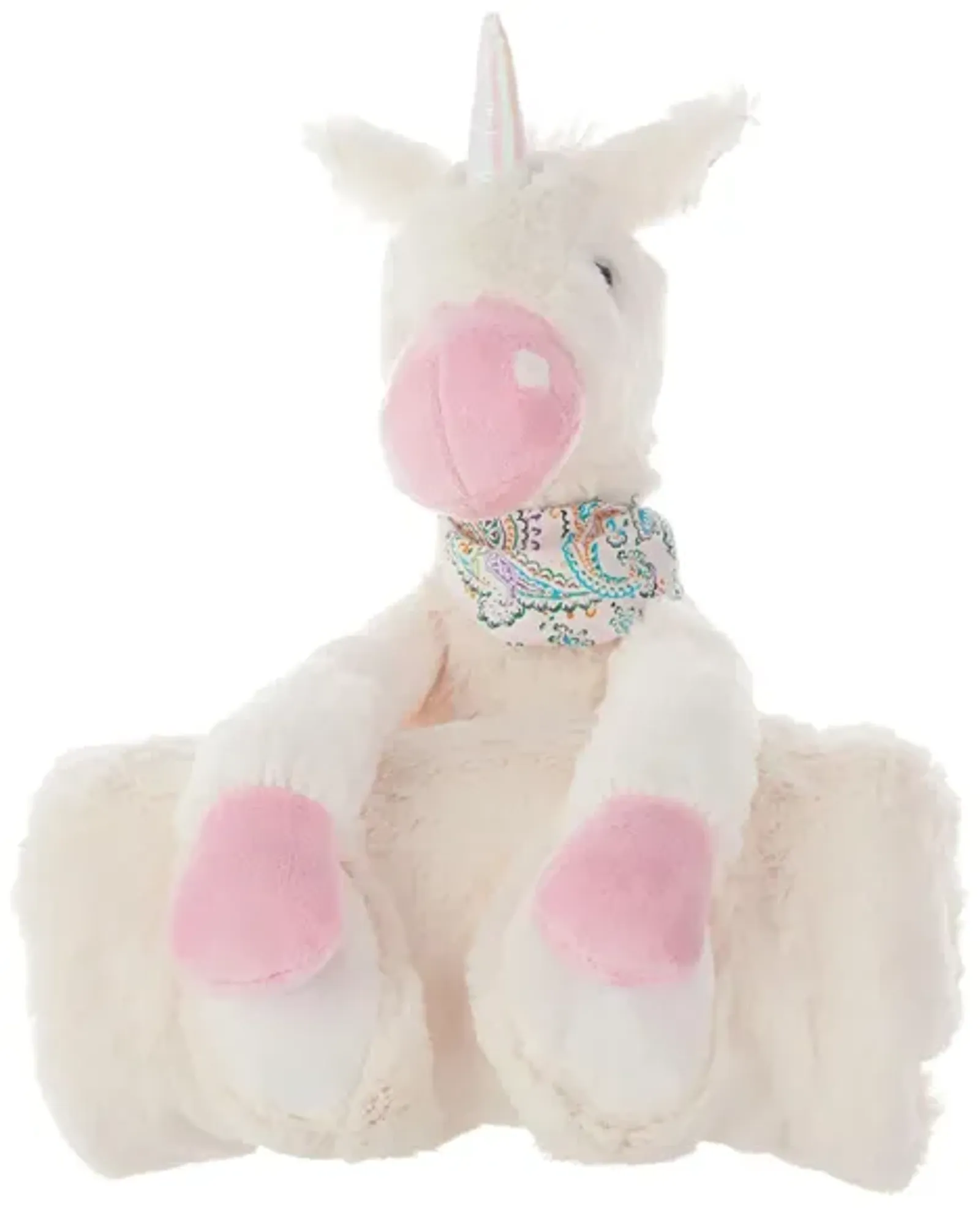 Mina Victory Plush Unicorn With Blanket in IVORY by Nourison