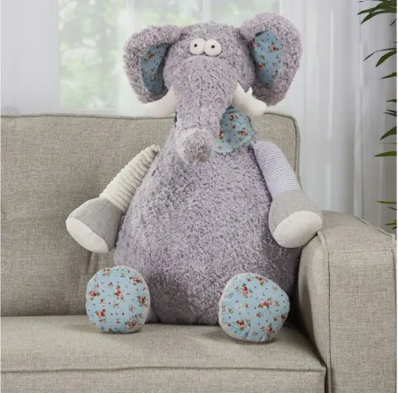 Mina Victory Elephant Plush Animal in GRAY by Nourison