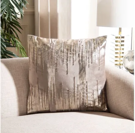 Embellished Prasla Accent Pillow Set - 2 Pc. in Taupe/Gold by Safavieh
