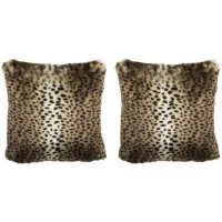 Plush Accent Pillow Set - 2 Pc. in Black/Brown by Safavieh
