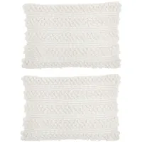 Woven Throw Pillow Set - 2 Pc. in White by Nourison