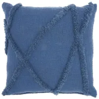 Nourison 18" Distressed Diamond Throw Pillow in Blue by Nourison