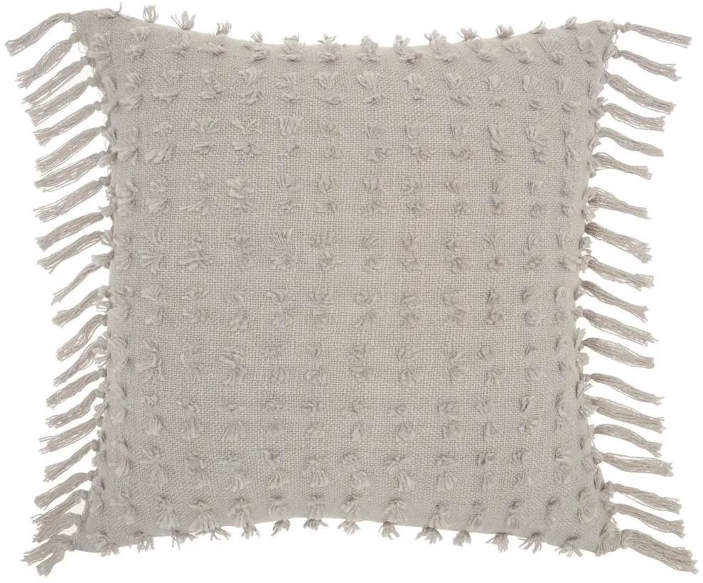 Mina Victory Cut Fray Texture Throw Pillow in Khaki by Nourison